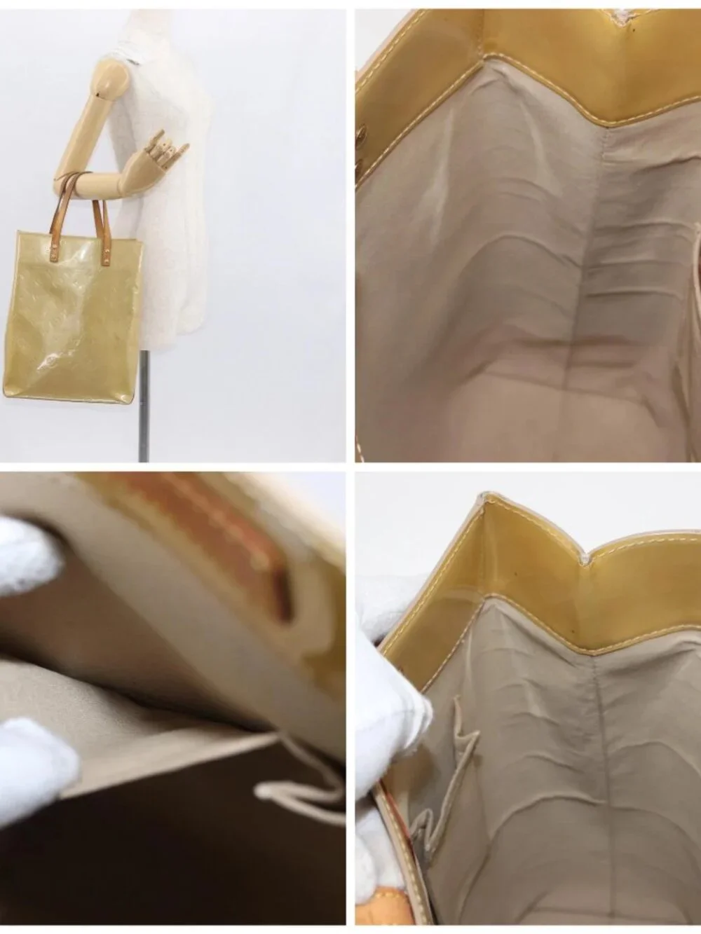 LOUIS VUITTON Monogram Vernis Reade MM Hand Bag Beige - Picture 16 of 16